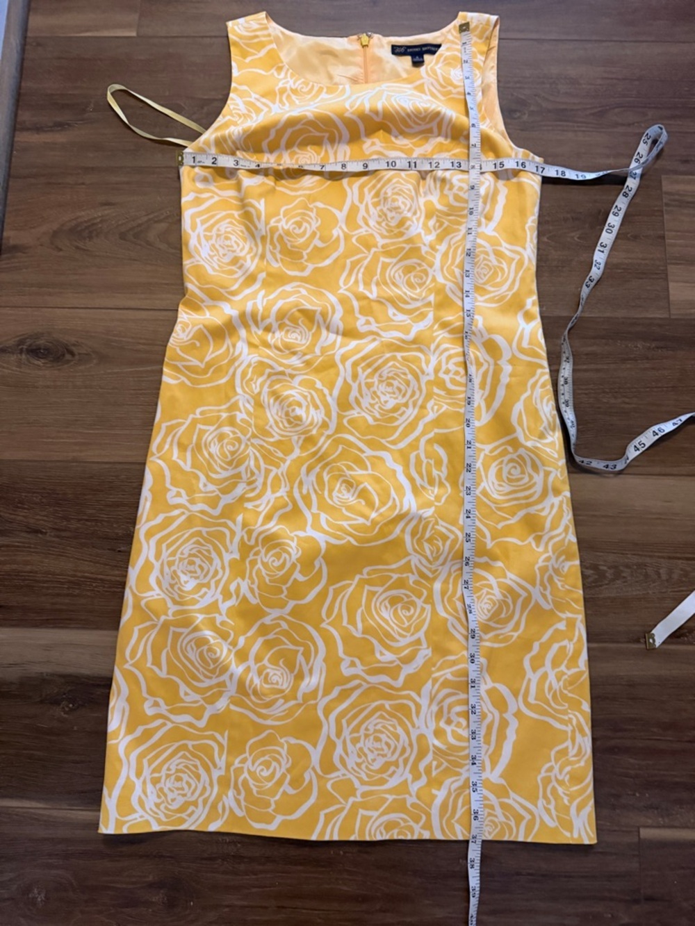 Brooks Brothers "346" Yellow and White Floral Rose Shift Dress size 6 - Picture 5 of 8